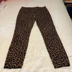 J Crew EUC 9” High rise leopard skinny jeans